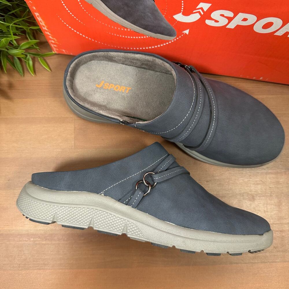 J‎ Sport Women's Gina Comfort Mules Navy Size 7